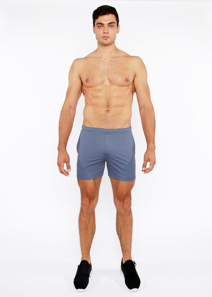 SLATE GREY TEXTURED MESH STRETCH PERFORMANCE SHORTS ST-1466-96