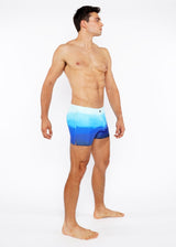 CERULEAN GRADIENT PRINTED SWIM SHORT W/MESH BRIEF LINING ST-8024-05