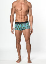 AQUA/PERIWINKLE MATRIX COTTON/ELASTANE TRUNK ST-21503