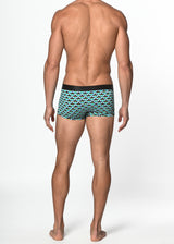 AQUA/PERIWINKLE MATRIX COTTON/ELASTANE TRUNK ST-21503