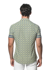 ARCTIC/NAVY RETRO SQUARES PRINTED SHORT SLEEVE PERFORMANCE SHIRT ST-26014