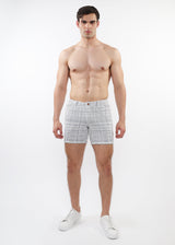 BLUE TWEED 5" INSEAM TWEED-LOOK JACQUARD STRETCH KNIT JEANS SHORTS LIMITED EDITION ST-1932-LX