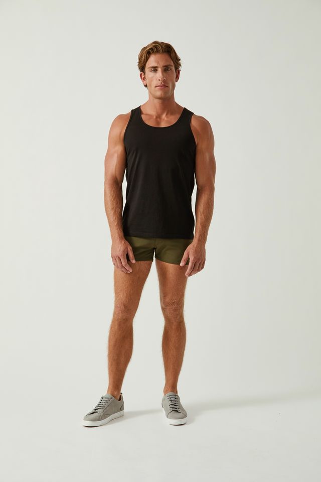 BLACK COTTON JERSEY TANK TOP ST-102