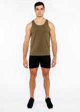 ARMY CIRCLE SPINE LASER CUT STRETCH JERSEY TANK TOP ST-20050