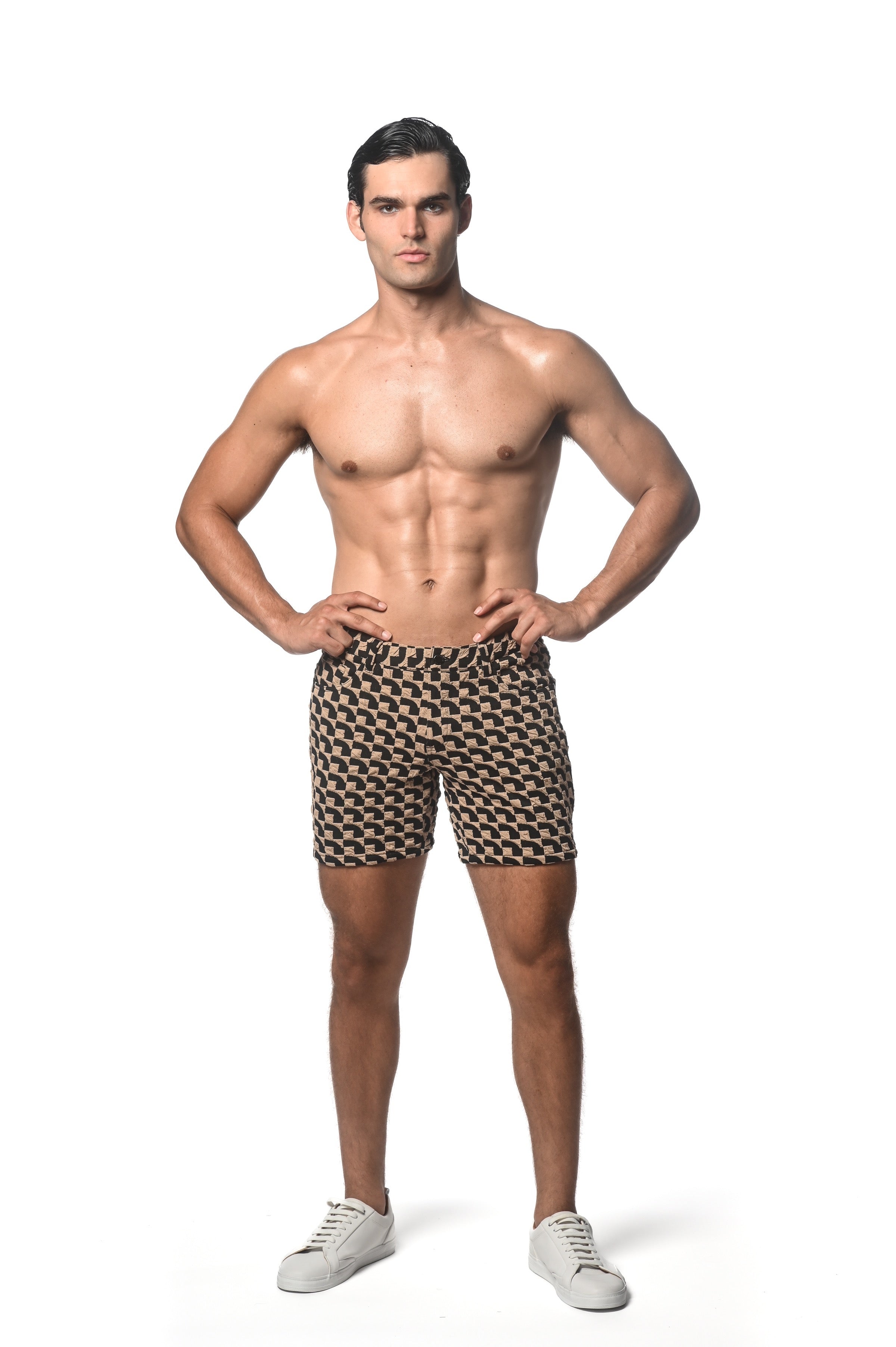 パンツ No.0733 point bermuda banding SHORTS (4color) NAVY TEXTURED STRETCH PERFORMANCE SHORTS ST-1466-54