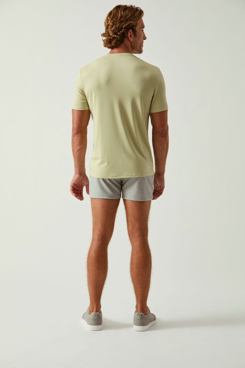 SPROUT GREEN SOLID STRETCH MODAL V- NECK TEE ST-9010