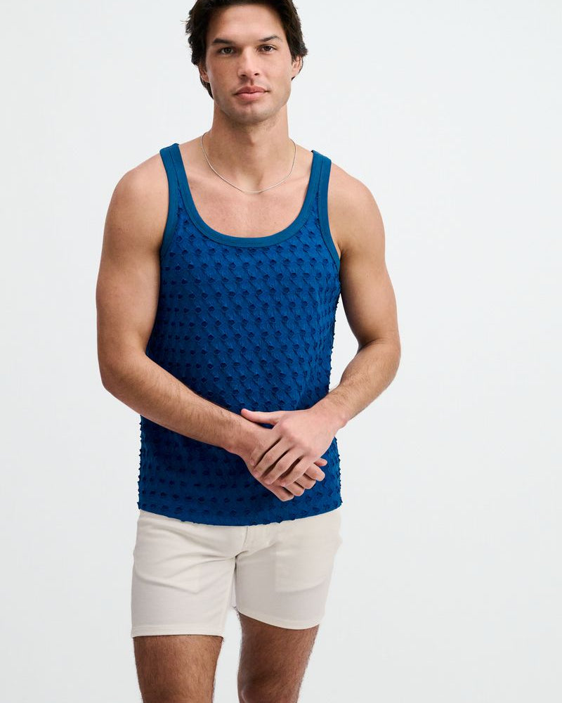 PETROL STRETCH RIPPED KNIT TANK ST-11141