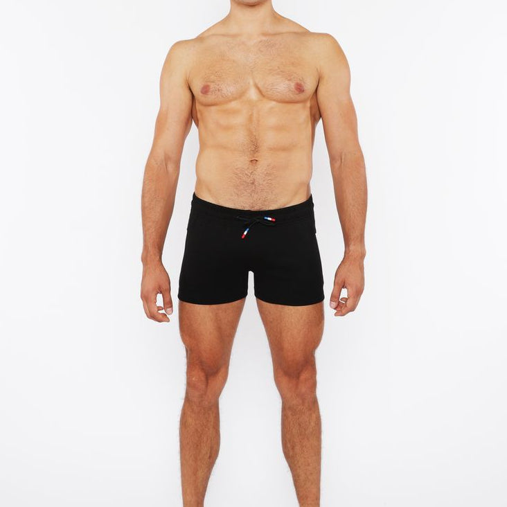 BLACK VAULT GYM-TECH 3.5" INSEAM STRETCH SHORTS W/ 3-COLOR HEAT WELD ZIPPERS STA-10500-02