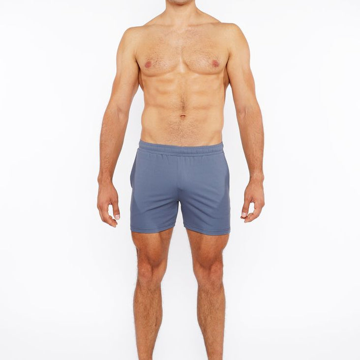 SLATE GREY TEXTURED MESH STRETCH PERFORMANCE SHORTS ST-1466-96