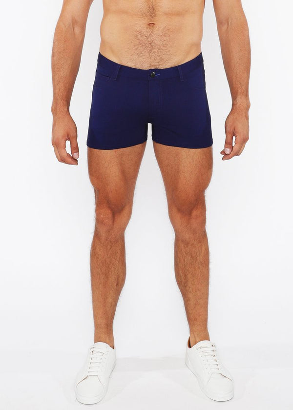 IMPERIAL BLUE 3" INSEAM WASHED KNIT DUO TONE DENIM JEANS SHORTS ST-1975-15