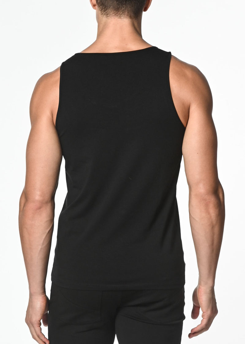 BLACK COTTON JERSEY TANK TOP ST-102