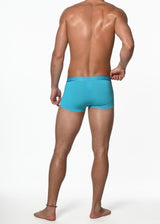 BRIGHT TEAL NYLON/ELASTANE STRIPE SHEER SPORTS TRUNK ST-10401