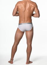 WHITE NYLON/ELASTANE DIAMOND MESH LOW RISE BRIEF ST-10415