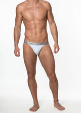 WHITE NYLON/ELASTANE DIAMOND MESH JOCKSTRAP ST-10416