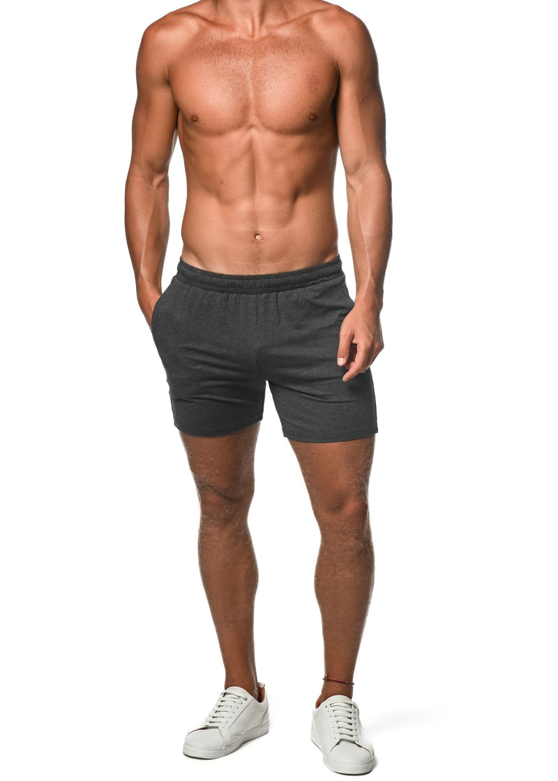 CHARCOAL SPACE DYE STRETCH PERFORMANCE SHORTS  ST-1466-75