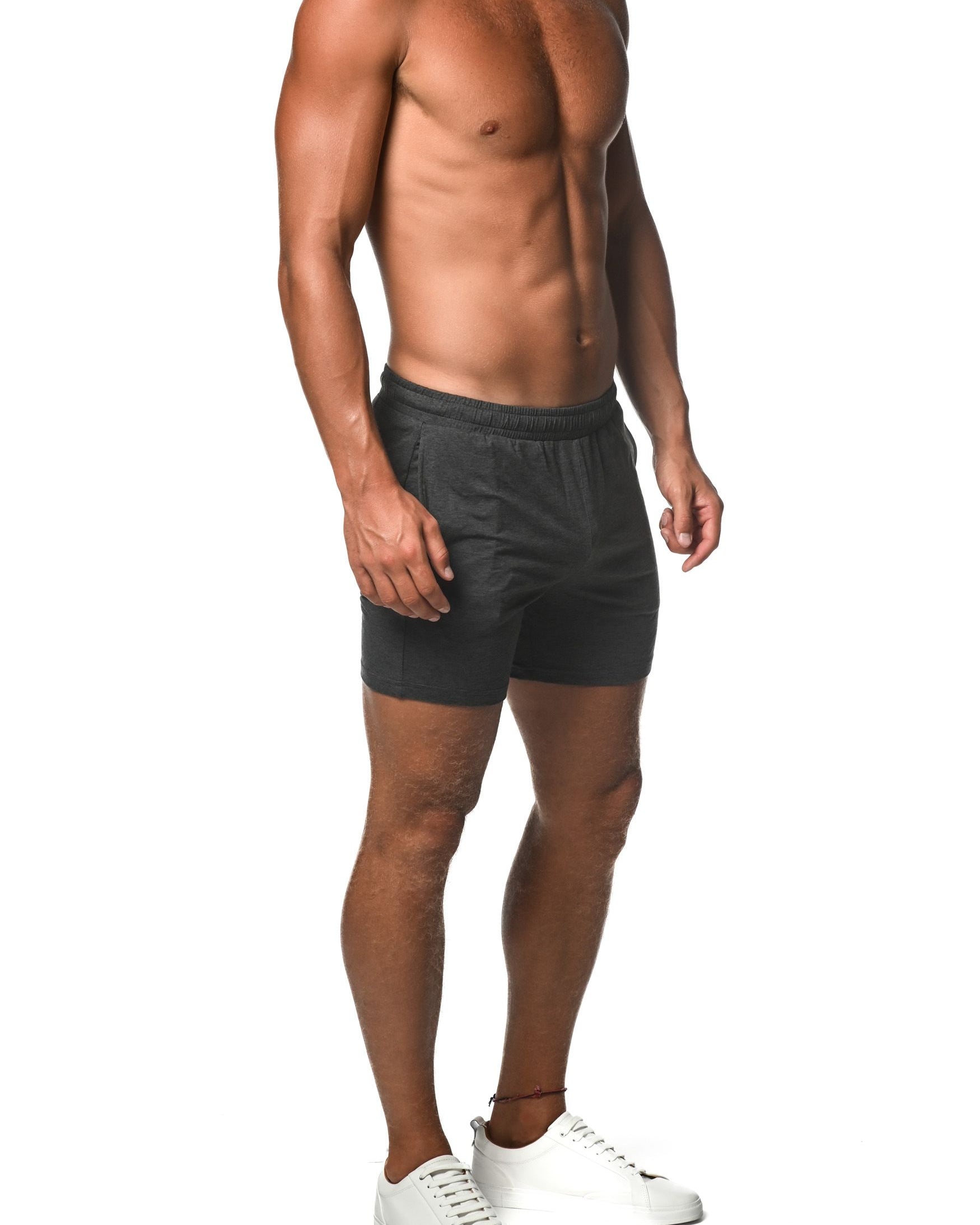CHARCOAL SPACE DYE STRETCH PERFORMANCE SHORTS  ST-1466-75