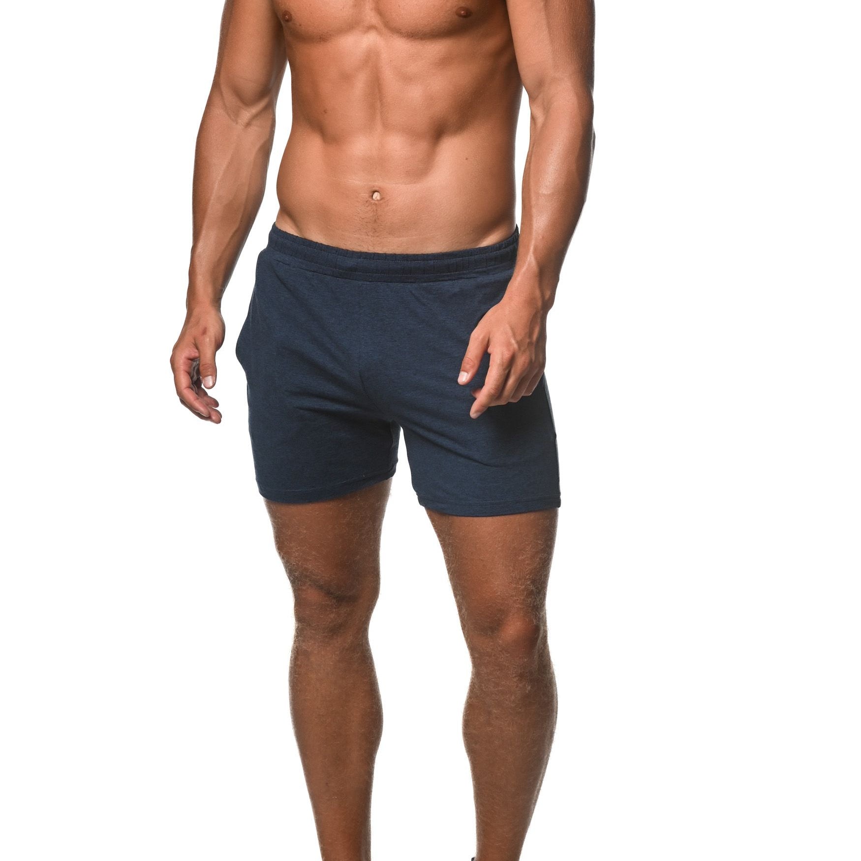 NAVY SPACE DYE STRETCH PERFORMANCE SHORTS  ST-1466-75