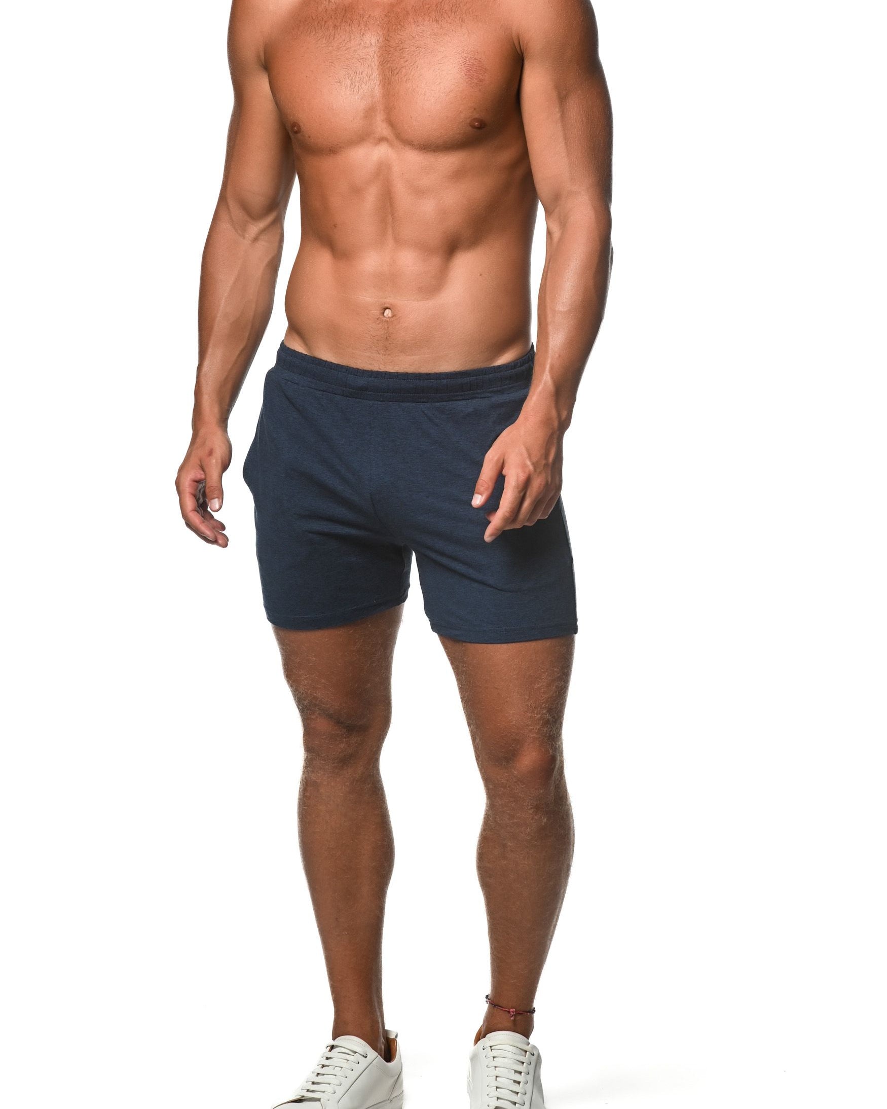NAVY SPACE DYE STRETCH PERFORMANCE SHORTS  ST-1466-75