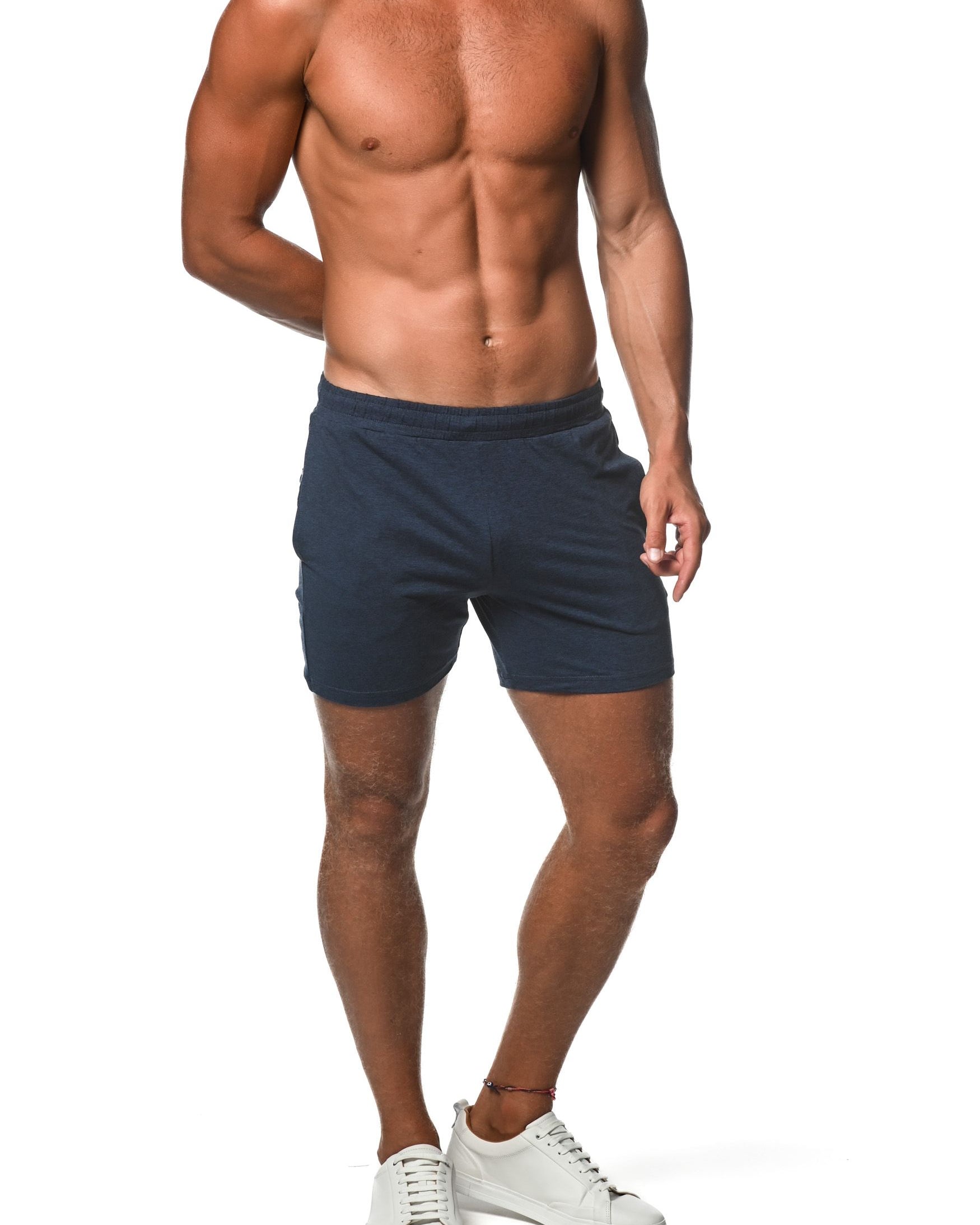NAVY SPACE DYE STRETCH PERFORMANCE SHORTS  ST-1466-75