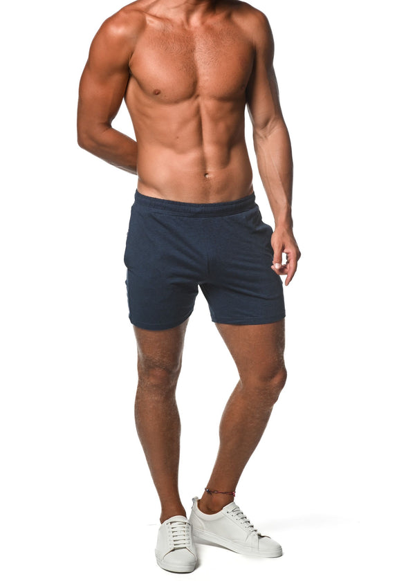 NAVY SPACE DYE STRETCH PERFORMANCE SHORTS  ST-1466-75