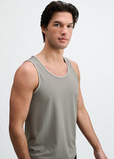 GREY/BLACK TEXTURED STRETCH MESH PERFORMANCE TANK ST-294