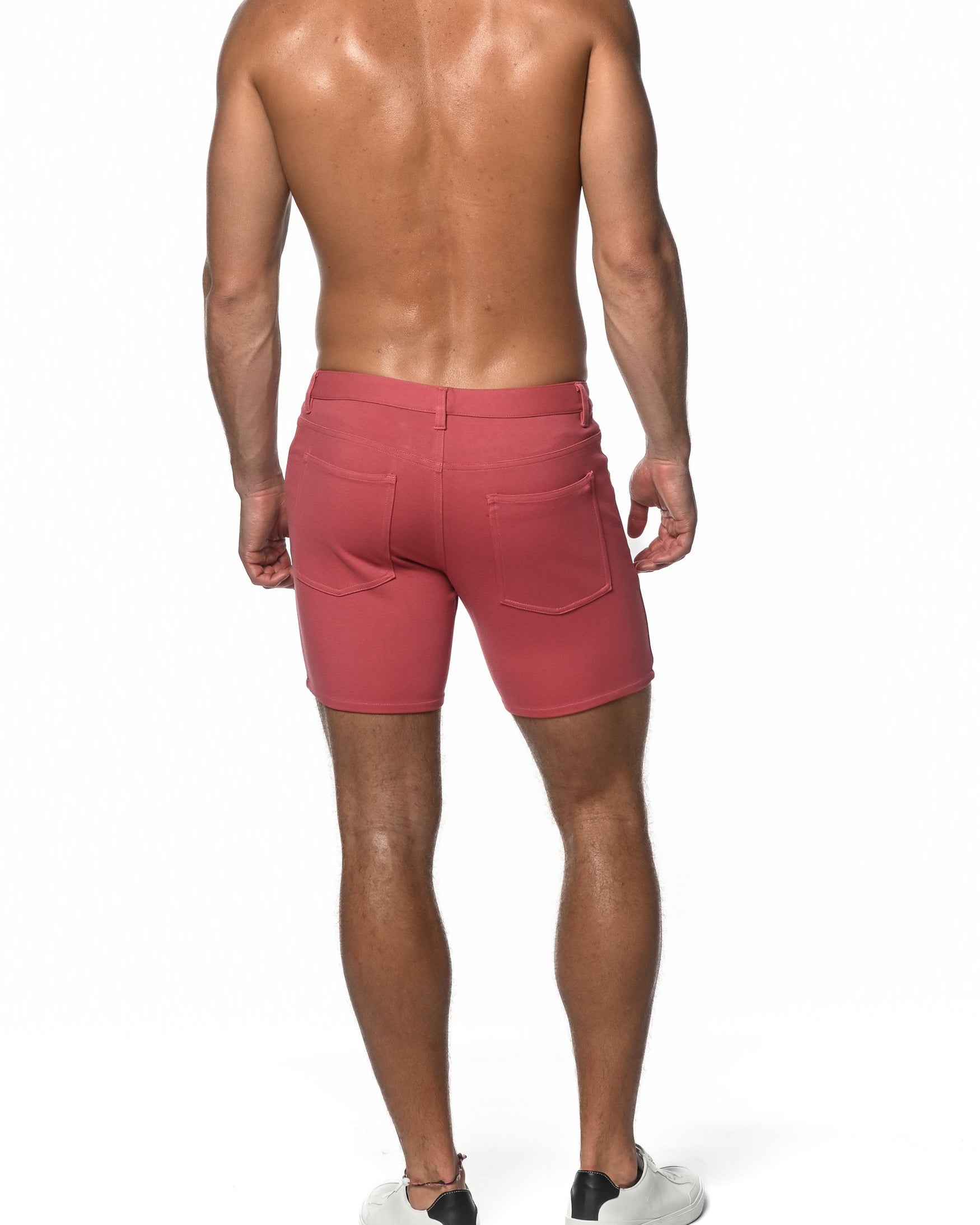 LOBSTER RED LIMITED EDITION 5" INSEAM STRETCH KNIT JEANS SHORT ST-1932-LE