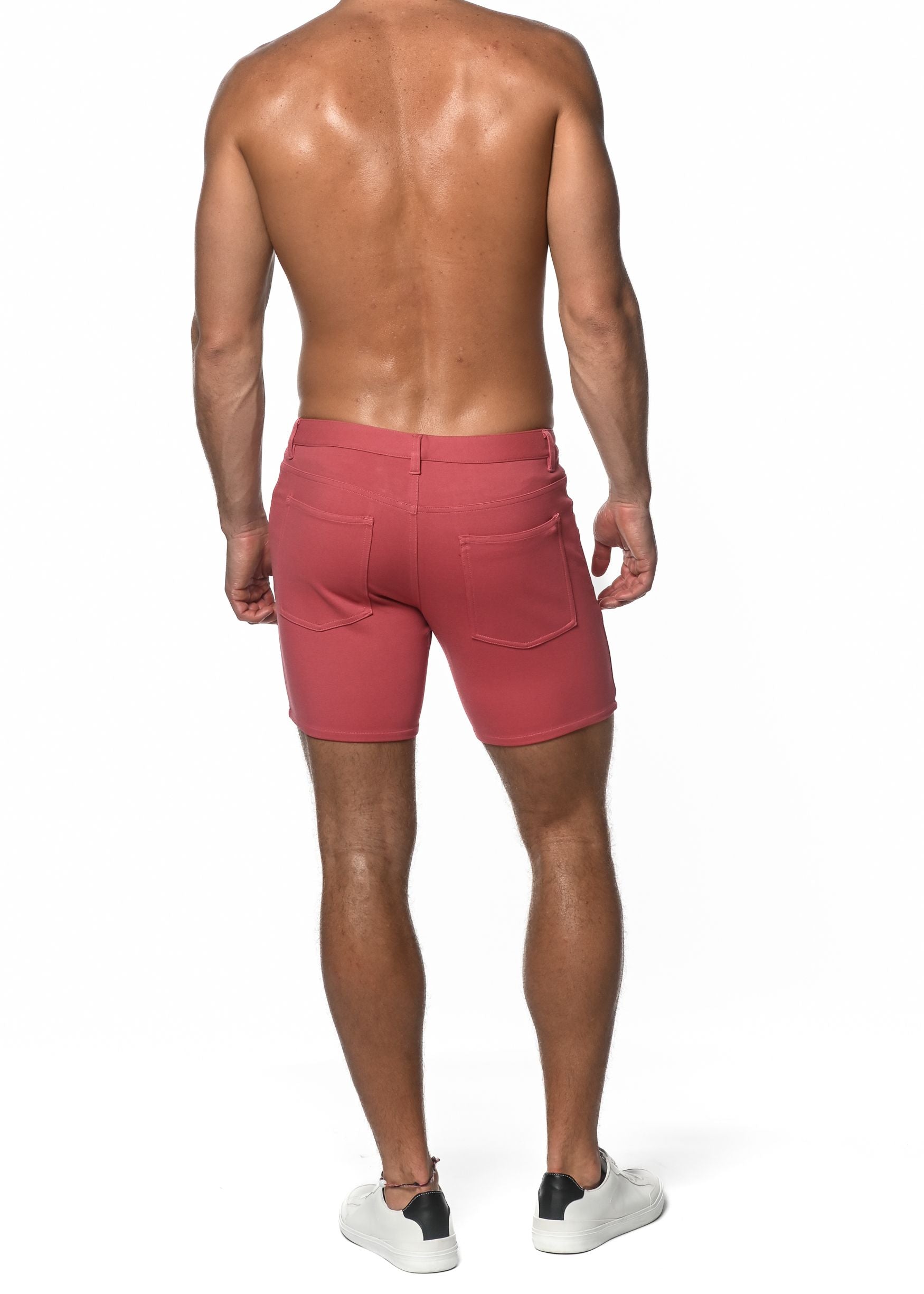 LOBSTER RED LIMITED EDITION 5" INSEAM STRETCH KNIT JEANS SHORT ST-1932-LE