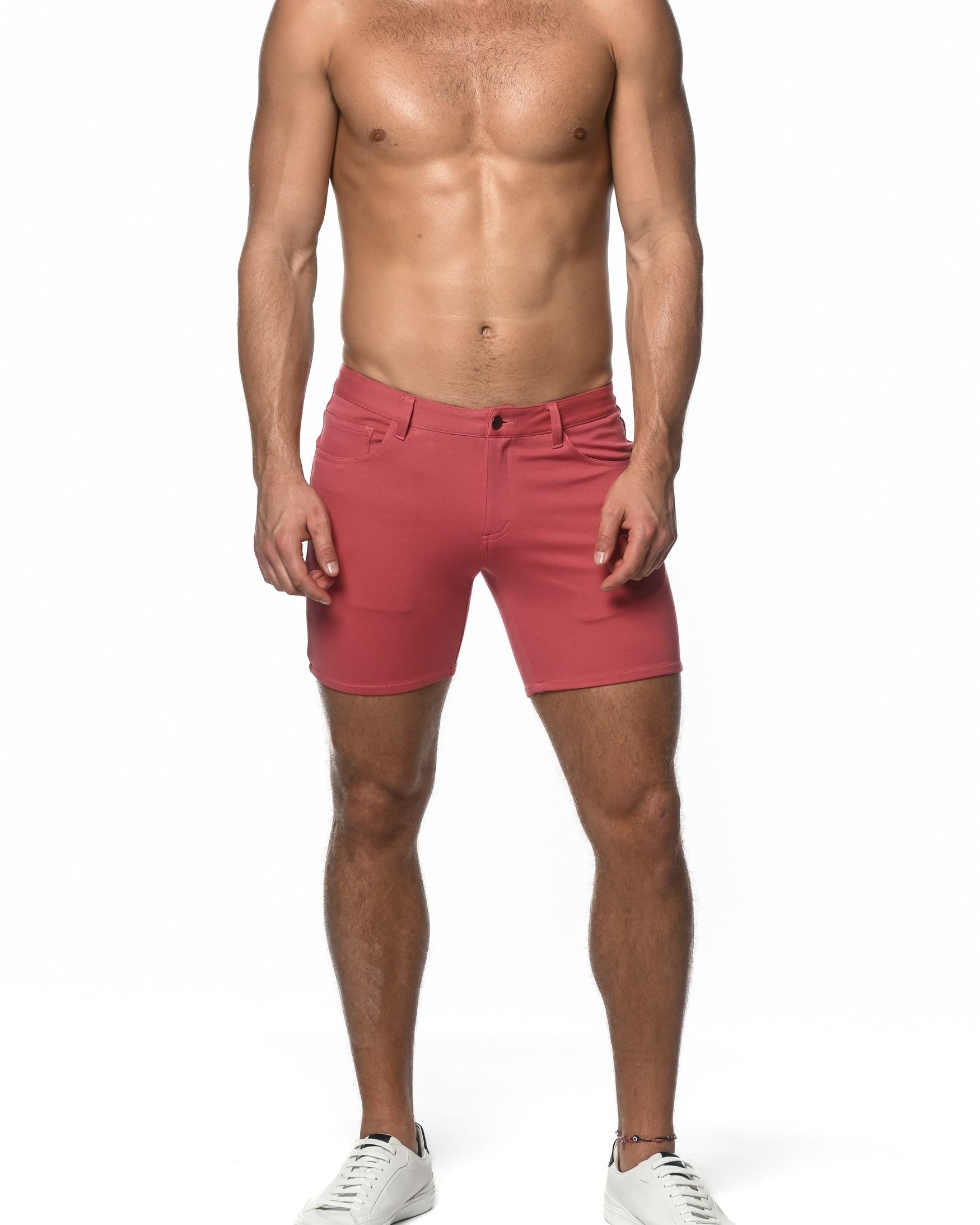 LOBSTER RED LIMITED EDITION 5" INSEAM STRETCH KNIT JEANS SHORT ST-1932-LE