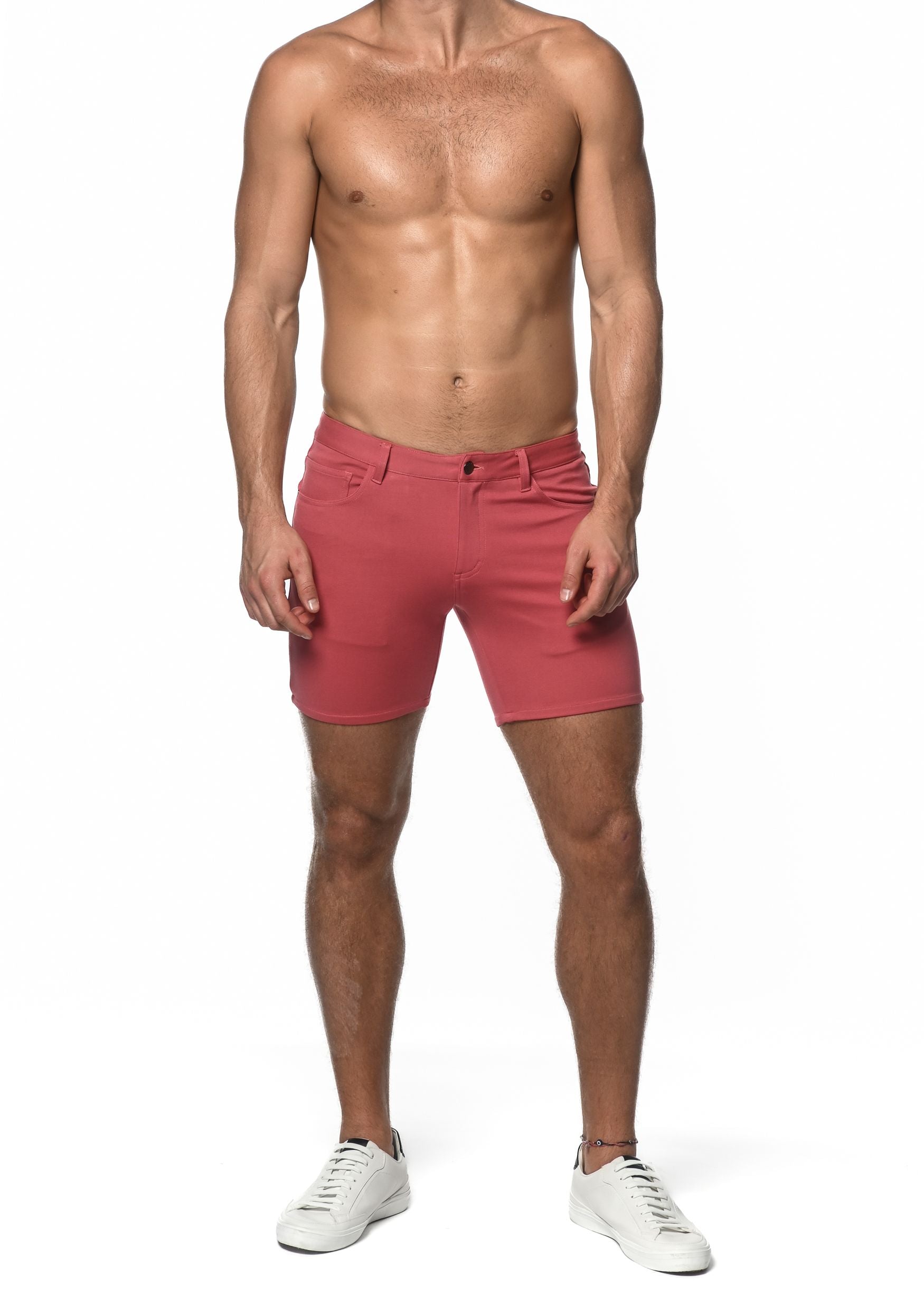LOBSTER RED LIMITED EDITION 5" INSEAM STRETCH KNIT JEANS SHORT ST-1932-LE