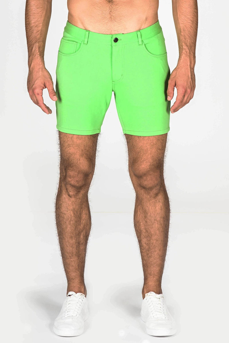 MATCHA LATTE SOLID 5" INSEAM STRETCH KNIT SHORTS ST-1932 Final Sale