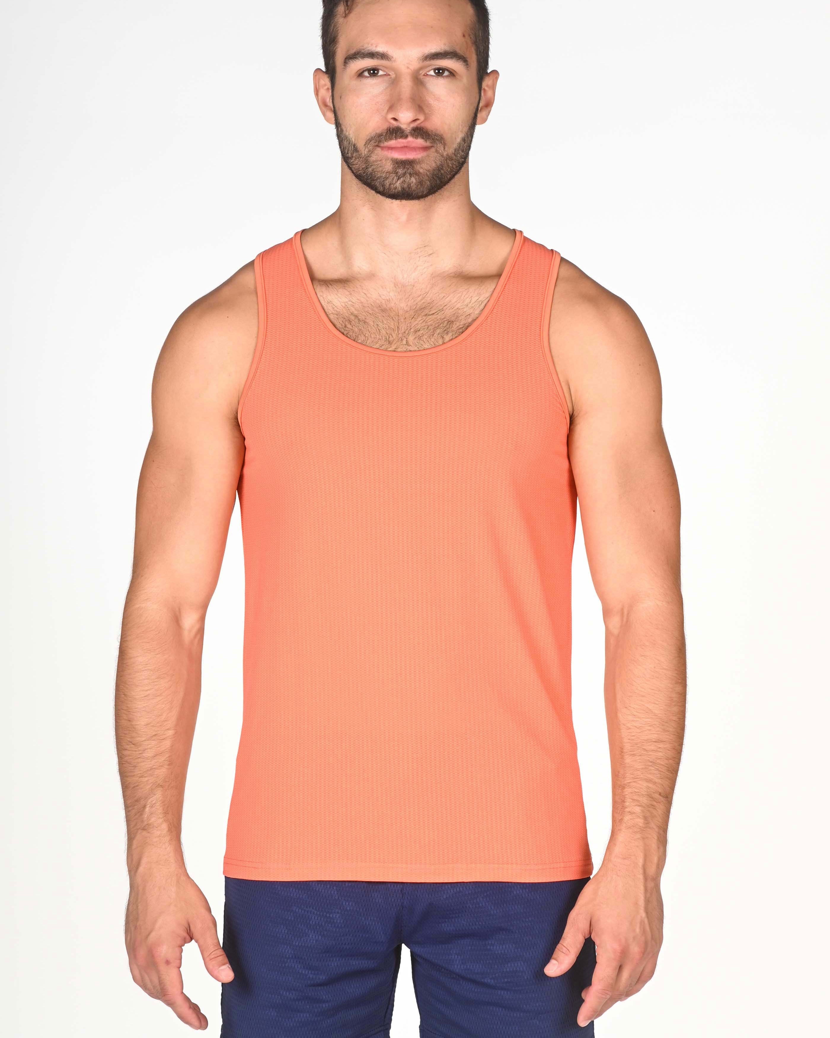 ORANGE PERFORATED MESH PERFORMANCE TANK TOP ST-227 Final Sale