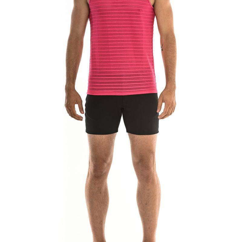 FUCHSIA STRIPE EYELET STRETCH TANK TOP ST-248