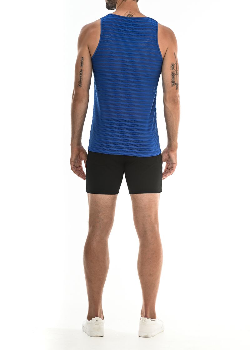 ROYAL STRIPE EYELET STRETCH TANK TOP ST-248