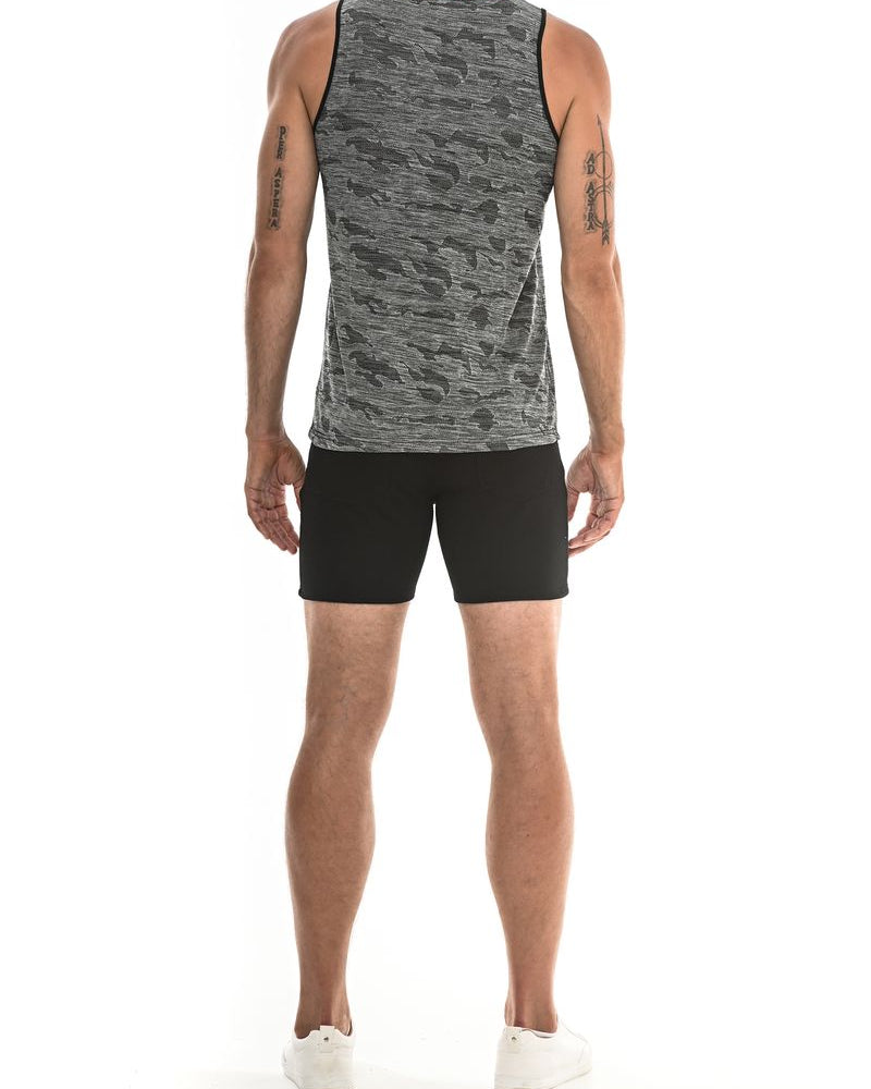 BLACK CAMO JACQUARD MESH PERFORMANCE TANK TOP ST-260
