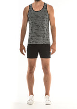 BLACK CAMO JACQUARD MESH PERFORMANCE TANK TOP ST-260