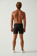 BLACK 5" INSEAM STRETCH KNIT JEANS SHORTS ST-1932