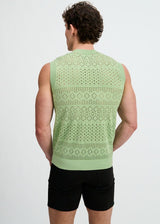 MENTHOL POINTELLE OPEN KNIT VEST ST-24310