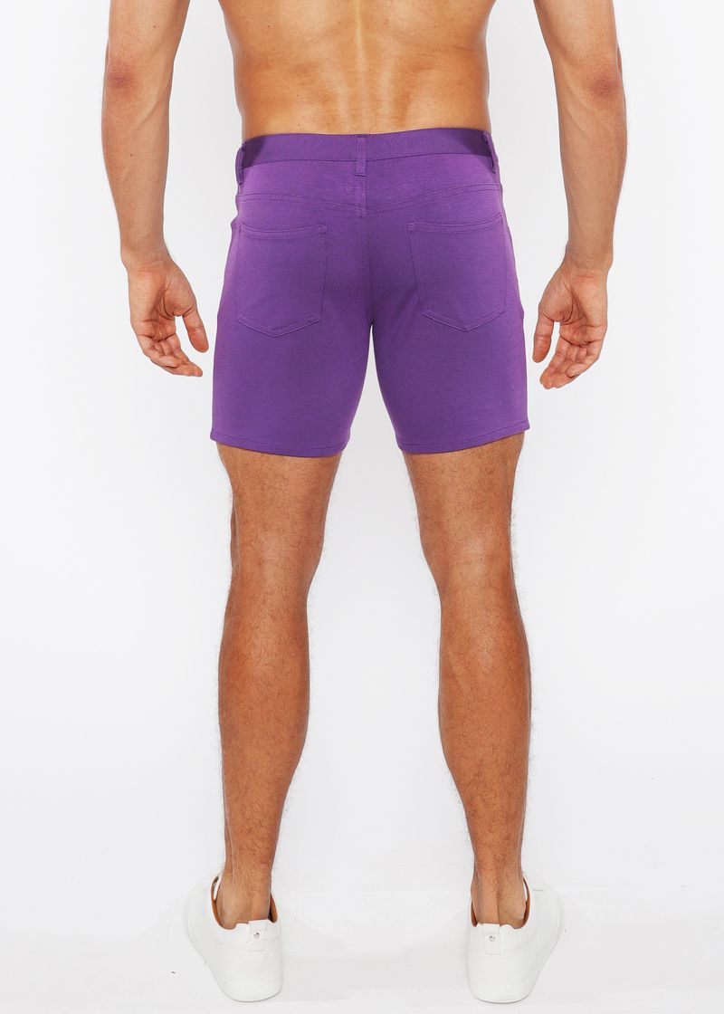 PURPLE TARO 5" INSEAM SOLID STRETCH KNIT JEANS SHORTS ST-1932