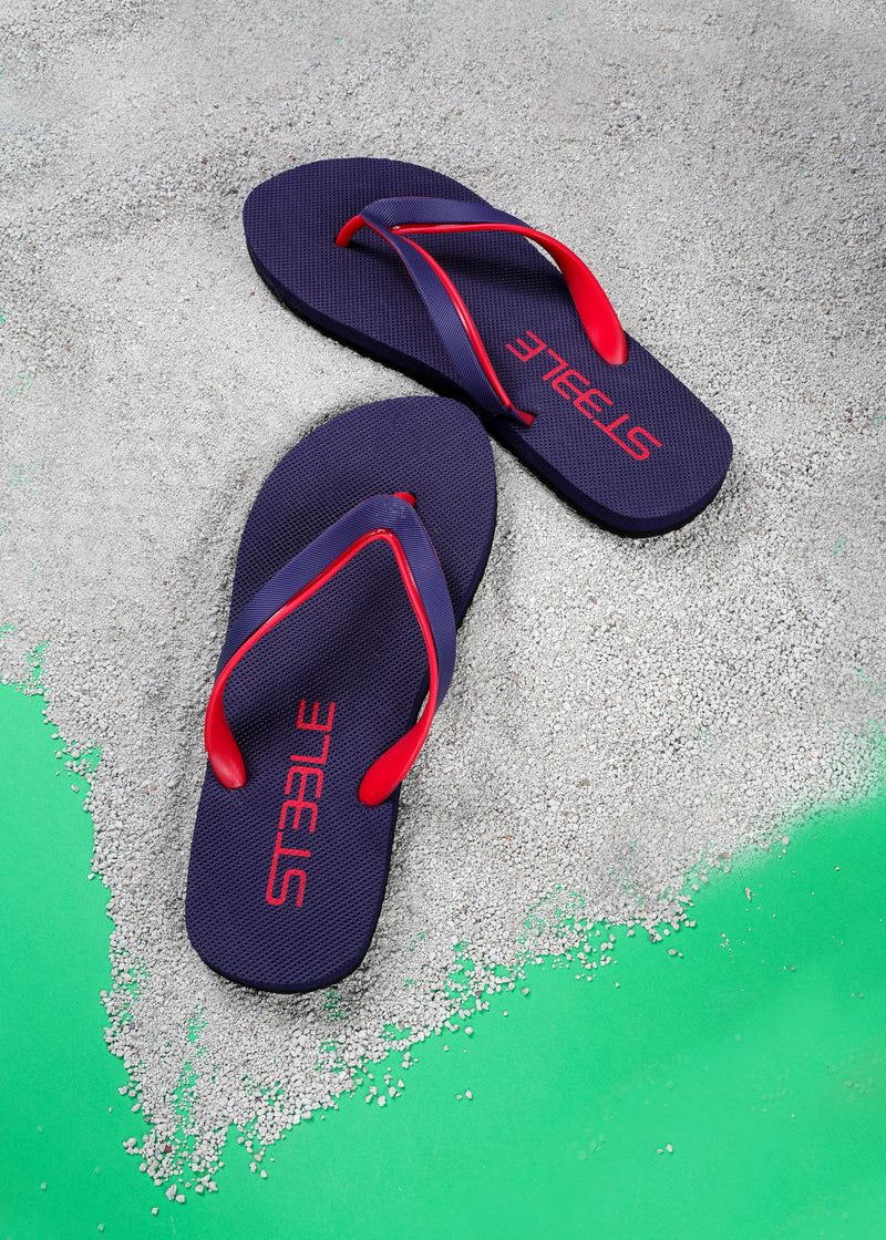 NAVY/RED CLASSIC LOGO SOLID FLIP FLOP