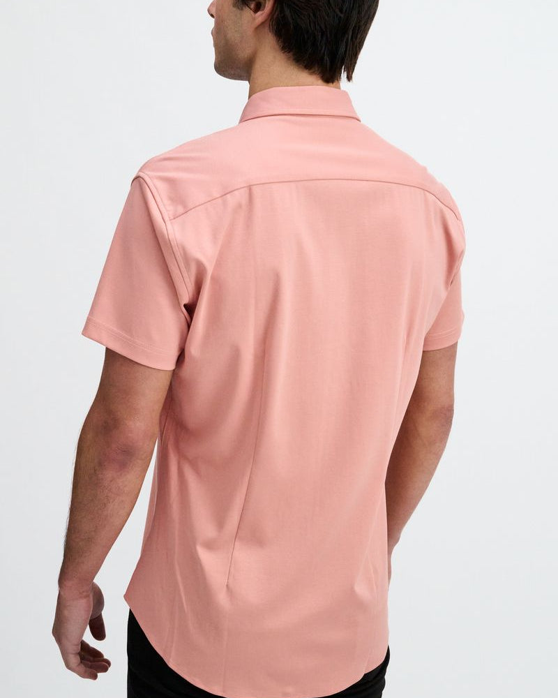 CARMINE SOLID STRETCH JERSEY KNIT SHORT SLEEVE SHIR ST-963-06