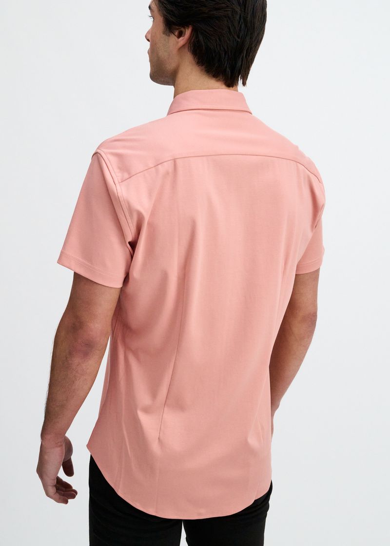 CARMINE SOLID STRETCH JERSEY KNIT SHORT SLEEVE SHIR ST-963-06