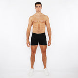 BLACK 5"INSEAM LINEN-LOOK TEXTURED STRETCH KNIT CHINO SHORTS W/ZIP POCKETS ST-1986-09