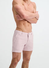 LILAC 5" INSEAM TEXTURED STRETCH KNIT CHINO SHORTS W/ ZIP POCKETS ST-1986-10