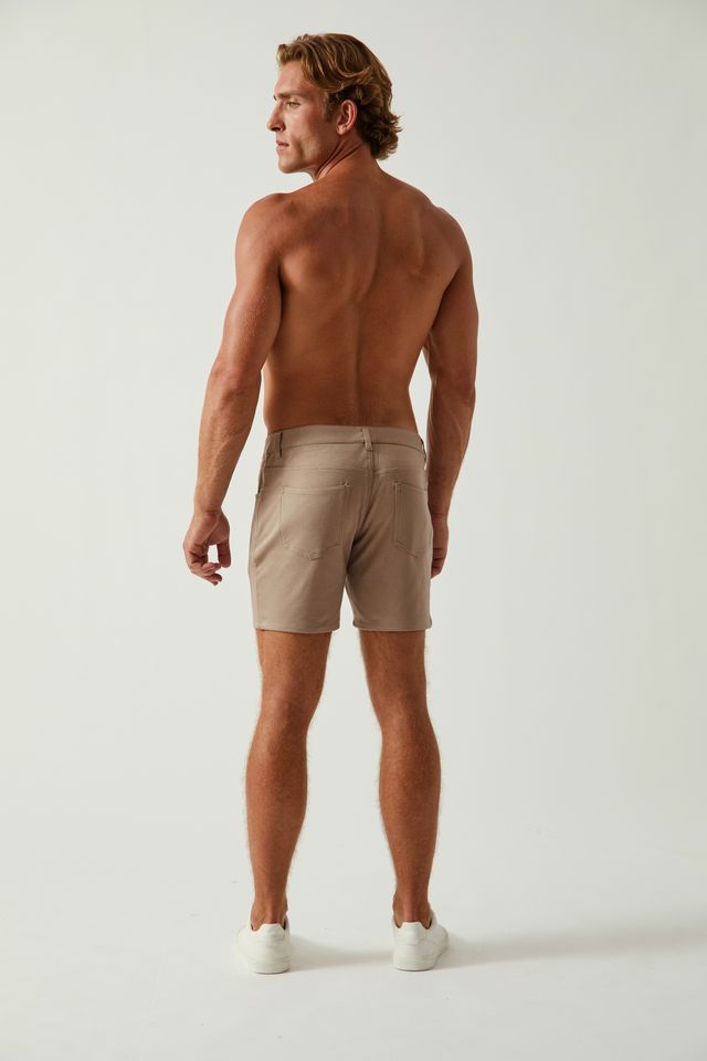 DARK KHAKI 5" INSEAM STRETCH KNIT JEANS SHORTS ST-1932