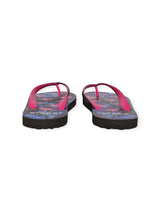 BLACK/FUCHSIA FLAMINGOS PRINTED FLIP FLOP