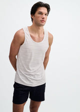 WHITE GEOMETRIC STRETCH MESH PERFORMANCE TANK ST-295