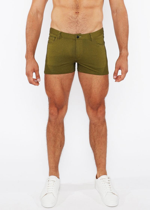 SOLTICE 3" INSEAM WASHED KNIT DUO TONE DENIM JEANS SHORTS ST-1975-15