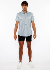 MARINER GREEN SOLID STRETCH JERSEY KNIT SHORT SLEEVE SHIRT W/CONTRAST PLACKET ST-963-04