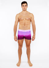 FUCHSIA GRADIENT PRINTED SWIM SHORT W/MESH BRIEF LINING ST-8024-05