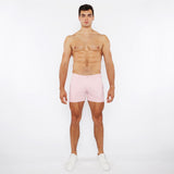PINK BUD 5"INSEAM LINEN-LOOK TEXTURED STRETCH KNIT CHINO SHORTS W/ZIP POCKETS ST-1986-09